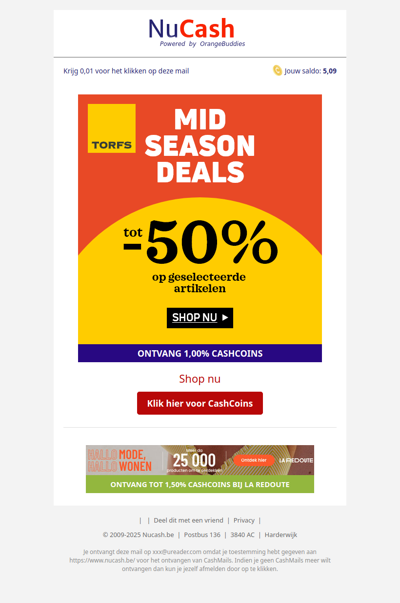 Tot -50% op geselecteerde artikelen bij Torfs