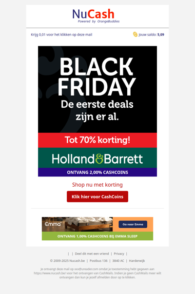 Tot 70% korting bij Holland & Barrett!