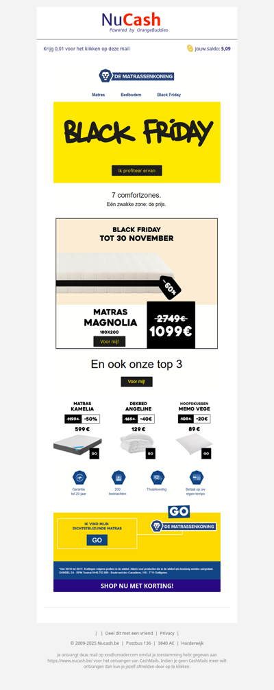 Black Friday korting bij de Matrassenkoning