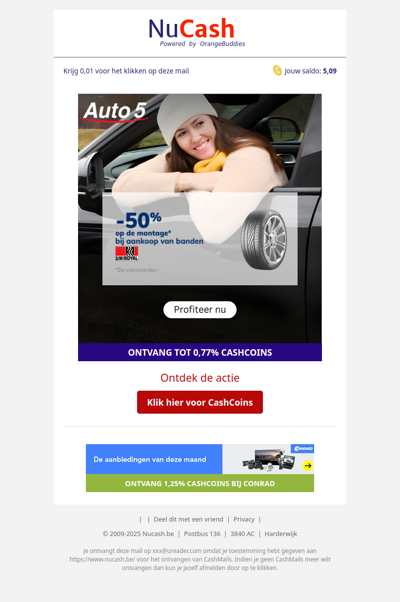 50% korting op montage bij aankoop van je autobanden