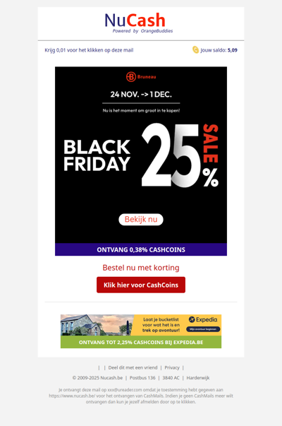 25% korting bij Bruneau!