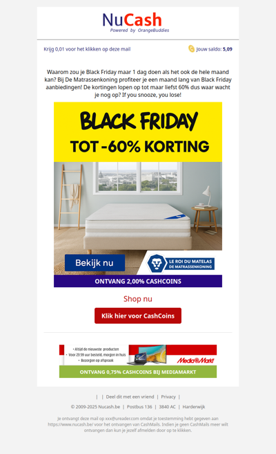 BLACK FRIDAY: tot 60% korting bij De Matrassenkoning!