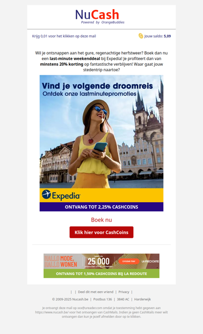 Bespaar 20% bij het boeken van een last-minute weekend!