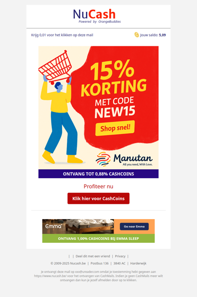 15% korting bij Manutan!