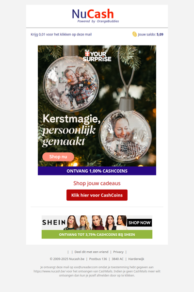 Shop je kerst cadeaus bij Yoursurprise!