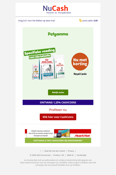 Kortingen op Royal Canin diervoeding bij Petgamma