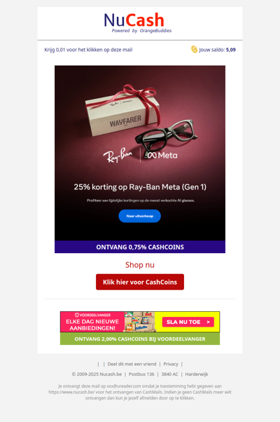 25% korting op Ray-Ban Meta