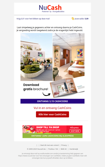 Ontvang snel 3,15 CashCoins!