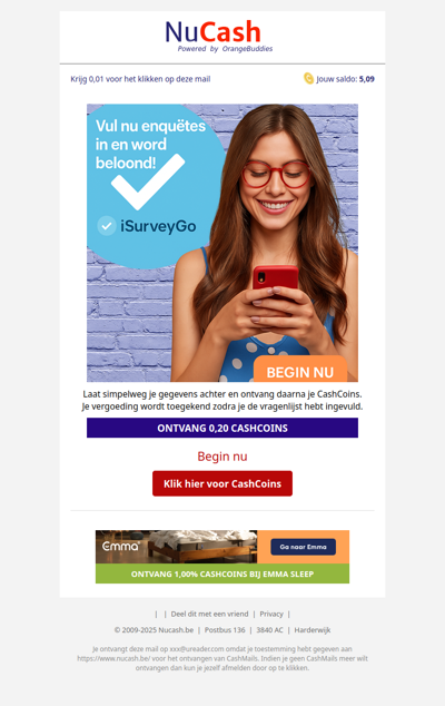 Verdien snel 0,20 CashCoins!