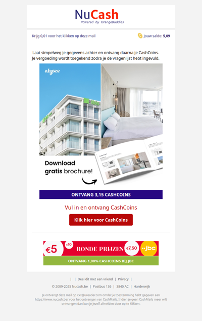 Ontvang snel 3,15 CashCoins!