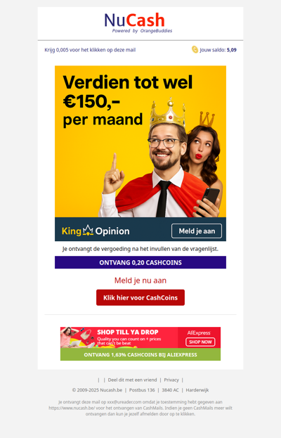 Verdien tot 150,- EUR per maand met je mening!