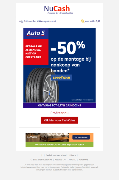 50% korting bij Auto5