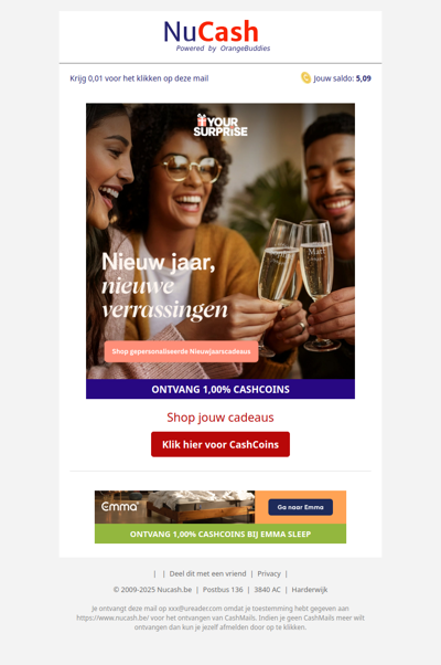 Gepersonaliseerde Nieuwjaarscadeaus bij Yoursurprise!