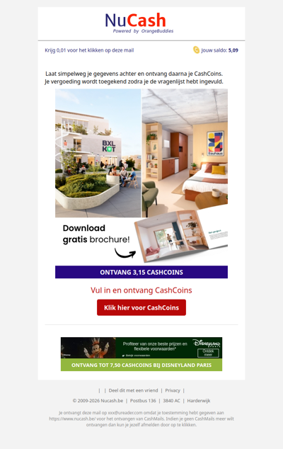 Ontvang snel 3,15 CashCoins!