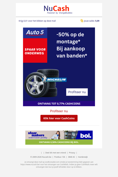 50% korting bij Auto5