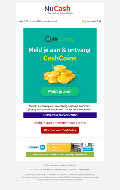 0,30 CashCoins, voor wdqd!