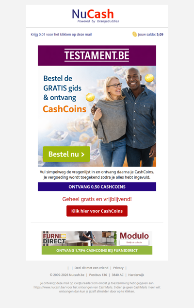 0,50 CashCoins + een gratis gids!