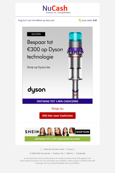 Bespaar tot 300 EUR bij Dyson!