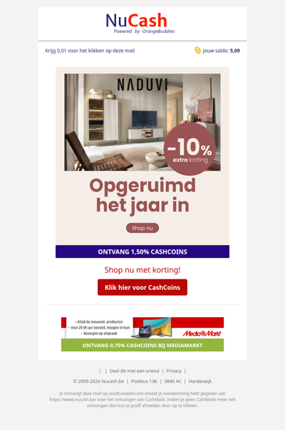 10% extra korting bij Naduvi!