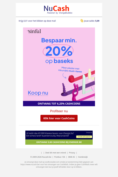Bespaar 20% bij Sinful