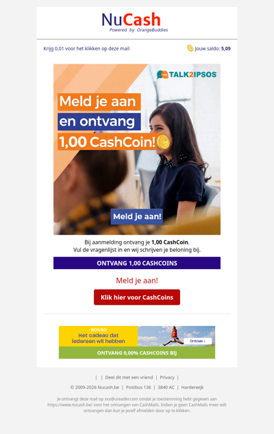 Geef je mening en ontvang CashCoins!