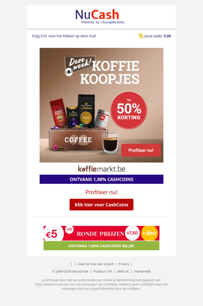 Tot 50% korting bij Koffiemarkt!
