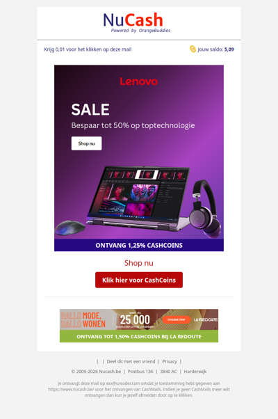 Tot 50% korting bij Lenovo
