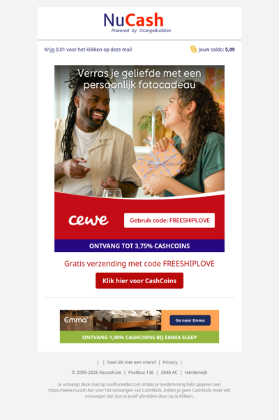 Gratis verzending op je fotocadeau!