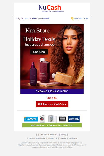 Holiday deals + gratis shampoo bij KM.Store!