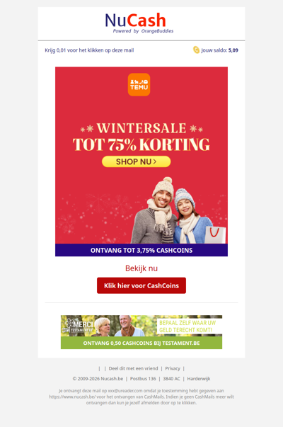 Tot 75% korting bij Temu!