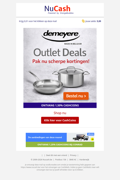 Scherpe kortingen in de outlet bij Demeyere!