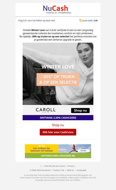 Tot 30% korting bij Caroll