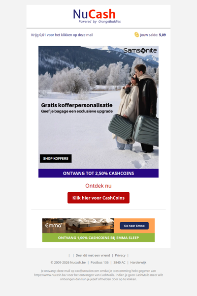 Gratis kofferpersonalisatie bij Samsonite!