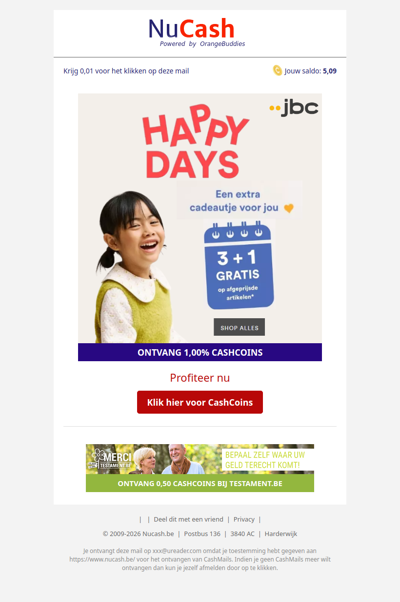 Happy Days bij JBC: 3+1 gratis!