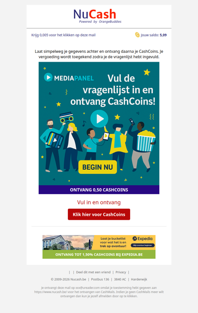 Geef je mening en ontvang CashCoins!