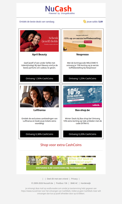 Hi wdqd, er staan weer 4 deals voor je klaar!