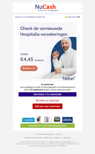 Ontvang 1,75 CashCoins!