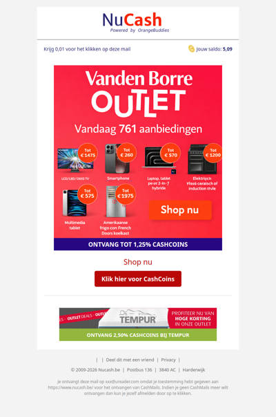OUTLET bij Vanden Borre!