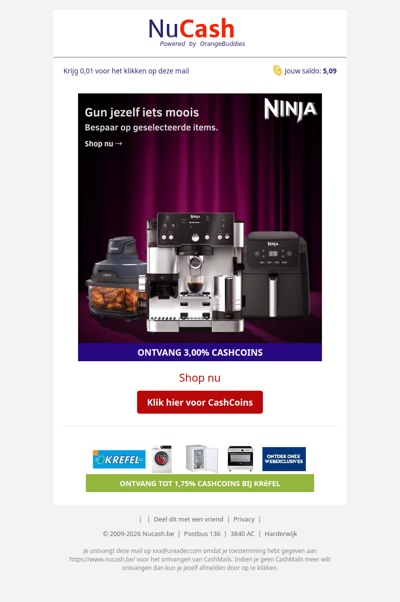 Bespaar op geselecteerde items bij Ninja!