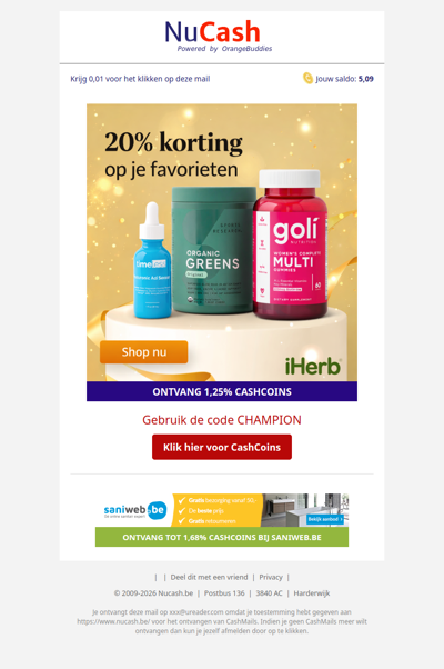 20% korting op jouw favoriete merken bij iHerb.com