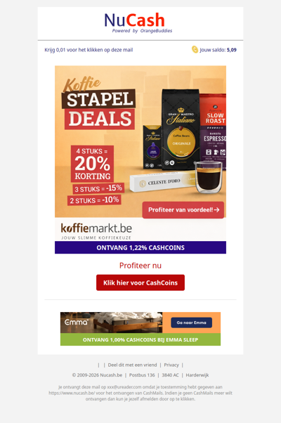 Koffie stapel deals: tot 20% korting bij Koffiemarkt.be!