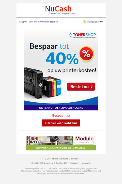 Bespaar tot 40% op jouw printerkosten!