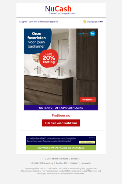 Tot 20% korting op meubels bij Saniweb.be!