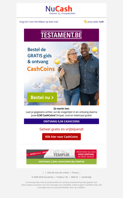 0,50 CashCoins + een gratis gids!