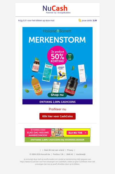 Holland & Barrett Merkenstorm: 2e product nu 50% korting