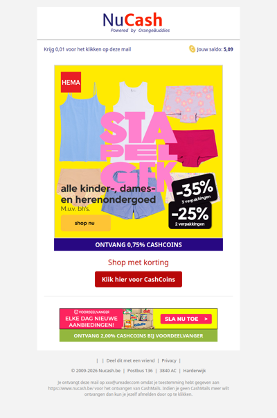 Profiteer van stapelkorting bij HEMA!