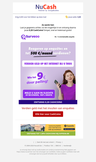 0,20 CashCoins wachten op jou!