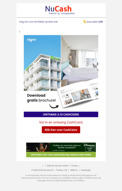 Ontvang snel 3,15 CashCoins!