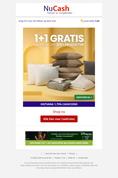 1+1 gratis bij Dekbed-Discounter!