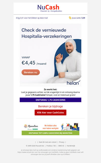 Ontvang 1,75 CashCoins!